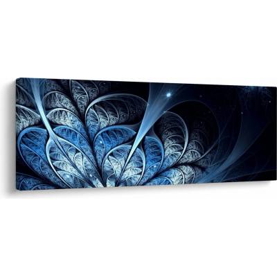 Obraz tmavěmodrého květu, jednodílný 145x58 cm