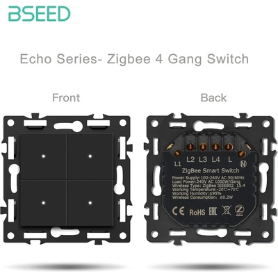 BSEED Smart Zigbee svetelný vypínač - Echo Click Čierna 4