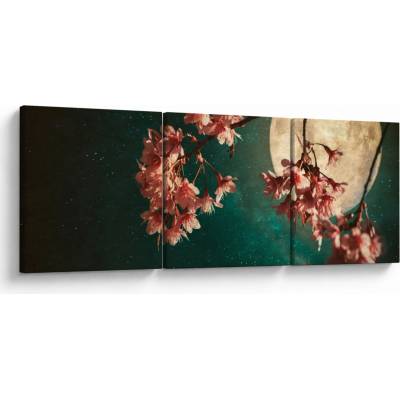 Obraz - Sakura v splne, trojdielne 90x30 cm