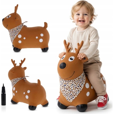 Sun Baby Gumové hopsadlo pro děti JELÍNEK 47 cm hnědý s