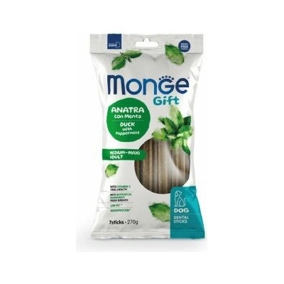 MONGE GIFT Dog Dental Medium Maxi tyčinky kachna s mátou 270 g