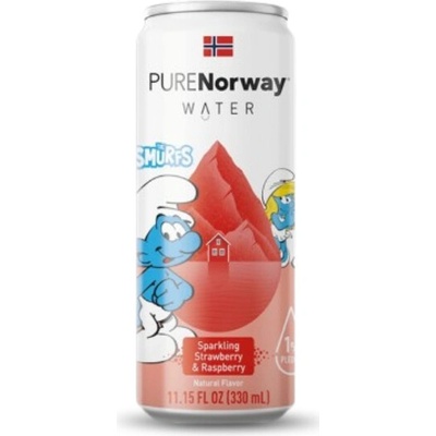 Det Norske Brenneri Harahorn Pure Norway Sparkling Smurfs Strawberry & Raspberry 0,33 l