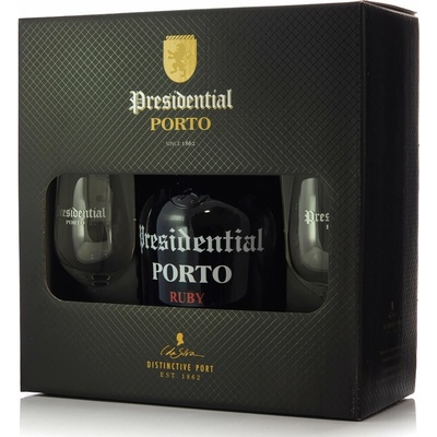 Porto Presidential Ruby 19% 0,75 l (dárkové balení 2 sklenice)