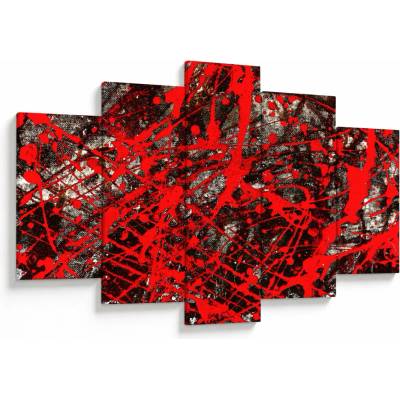 Obraz - Expresívne abstrakcie, päťdielne 150x105 cm