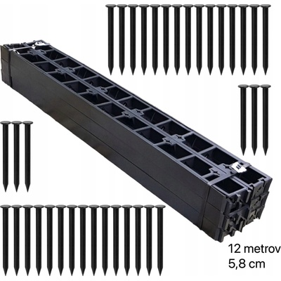 Garden Záhradný plastový obrubník 12m x 5,8cm hrubý