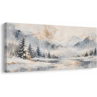 Dovido Obraz zasněžené štíty nad klidnou hladinou - 120x60