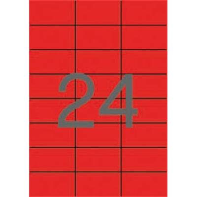 APLI Štítok 70 x 37 mm farebný červený 2400 štítkov balenie 11836