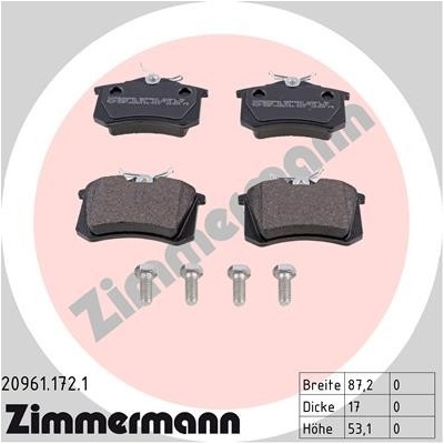 ZIMMERMANN Sada brzdových platničiek kotúčovej brzdy 209611721