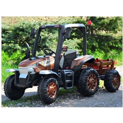 Mamido detský elektrický traktor s prívesom 24V Blast 2x200W červená