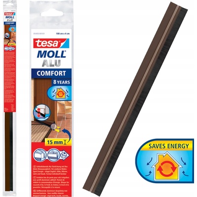 tesamoll® tesamoll® Kartáčová lišta pod dveře COMFORT Barva: hnědá, Rozměr: 1 m : 40 mm, Doplňující informace: životnost 8 let