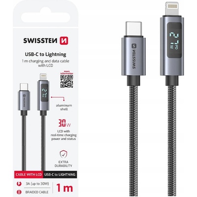 Swissten 71551077 USB-C / lightning 1m