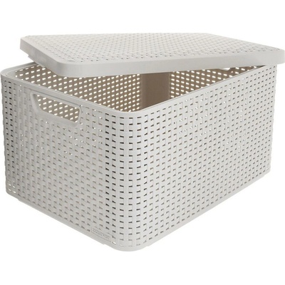 CURVER úložný box RATTAN M, 39,3 x 29,3 x 18,7 cm, biely, 03618-885