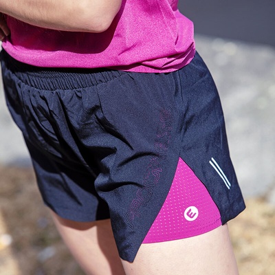 Progress Carrera Shorts dámské sportovní šortky 2v1 černá/višňová