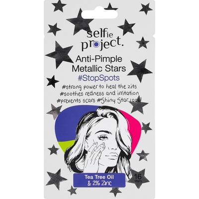 Selfie Project náplasti proti akné Anti-Pimple metalic Stars 16 ks