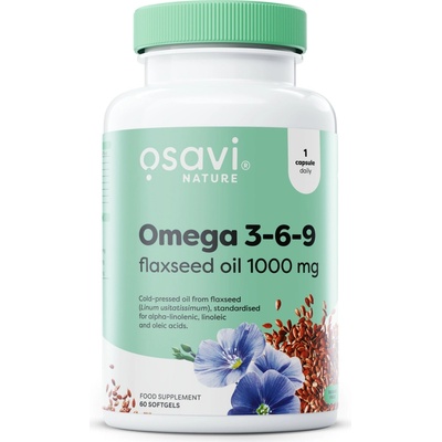 Osavi Omega 3-6-9 lněný olej 1000 mg 60 softgel kapslí