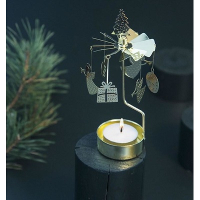 pluto produkter Rotující svícen Christmas Silver stříbrná barva kov – Hledejceny.cz