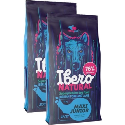 Ibero Natural Junior Dog Maxi Pork & Lamb 2 x 12 kg