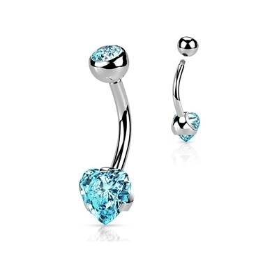 Šperky4U ocelový piercing do pupíku srdce BS0009-Q