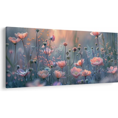 Obraz - Kvety v pastelových farbách, jednodielne 250x125 cm