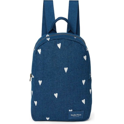 Studio Noos Denim Mini Backpack batôžtek Dark Blue White Hearts