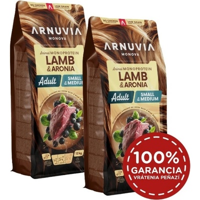 Arnuvia Monova Adult Small & Medium Lamb & Aronia 2 x 12 kg