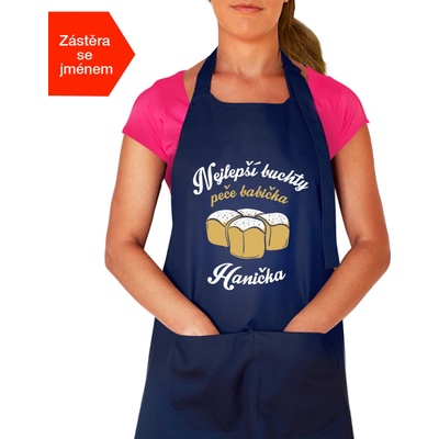 Kariban Zástěra pro babičku Nejlepší buchty peče babička Tmavě modrá Navy