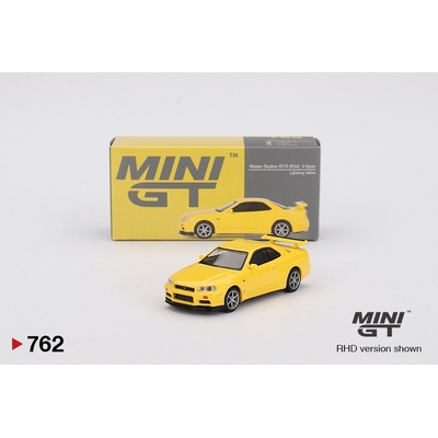 MINI GT Nissan Skyline GT R R34 V Spec Lightning Yellow 1:64