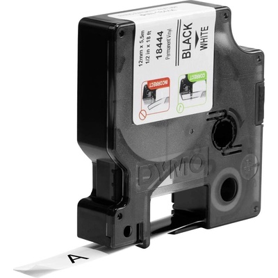 etikety DYMO IND RHINO 18444 vinyl Barva pásky: bílá Barva písma:černá 12 mm 5.5 m