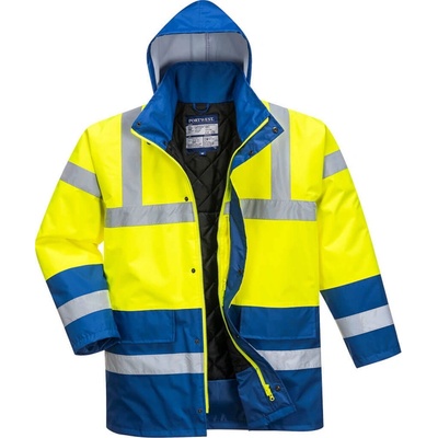 PortWest bunda Contrast Traffic S466 Hi-Vis zateplená nepromokavá reflexní Žluto-royal modrá – Hledejceny.cz