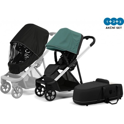 Thule Shine Mallard Green on Aluminum 2023 + korba + ochrana proti slunci/dešti Thule