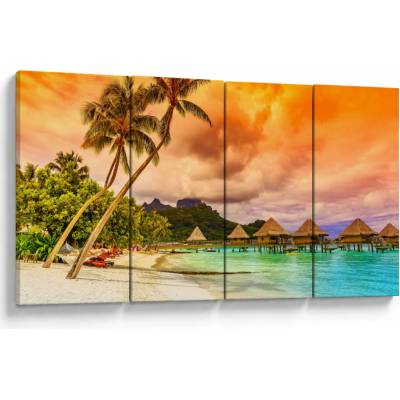 Obraz - Ostrov Bora Bora, štvordielne 160x80 cm