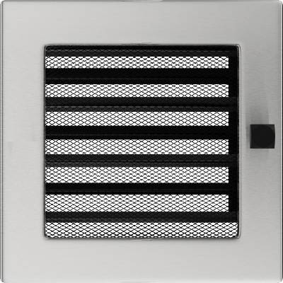 Kratki Mriežka 170 x 170 mm nerezová s klapkou