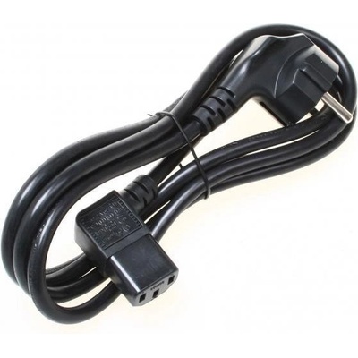 Logo Síťový kabel 230V napájecí, CEE7 (vidlice)-C13, 2m, VDE approved, černý, Logo, lomený