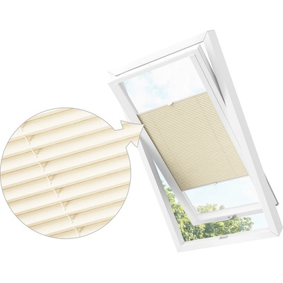 Zebra-shop Zastiňující roleta Plissé pro střešní okno Sv. Krémový melír PD300 Velux M06 bílá