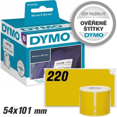 Štítky Dymo LW Standard - permanentní, 54x101 (žluté) 220ks