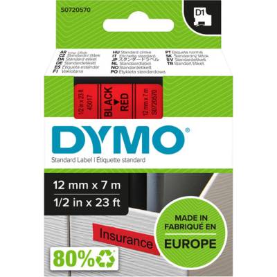 DYMO pásky D1 12mm štandard Čierna na červenej