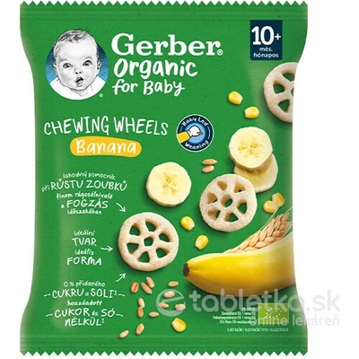 Gerber Organic chrumkavé kolieska s banánom 10m+ 28 g