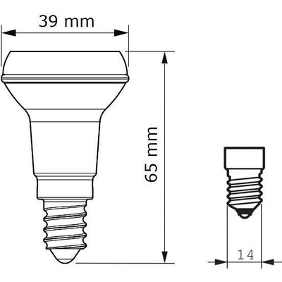 Philips CorePro LEDspot ND R39 1,8-30W E14 827 36DLED žárovka 1,8W R39lm