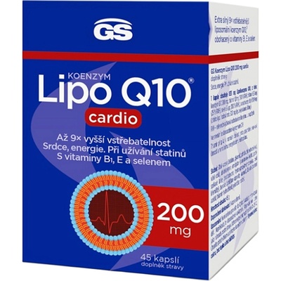 GS Koenzym Lipo Q10 200 mg cardio 45 kapslí