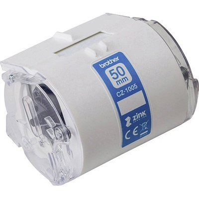 Papírová páska do štítkovače Brother 50mm x 5m, CZ1005, pro tiskárnu VC-500W, bílá