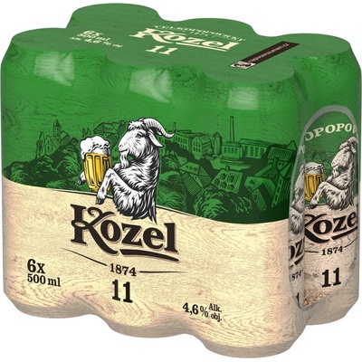 Velkopopovický Kozel světlý ležák 11° 6 x 0,5 l (plech)