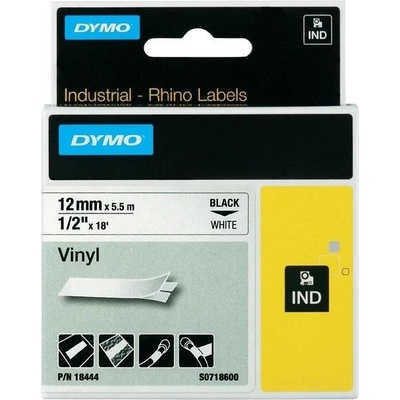 DYMO vinylová páska RHINO D1 12 mm x 5,5 m, černá na bílé, S0718600