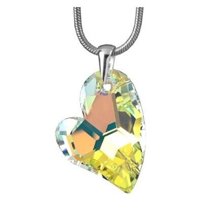 SILVEGO Stříbrný přívěsek Srdce Devoted 2 U Crystal AB se Swarovski Crystals LSW146P