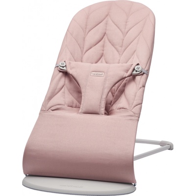 BabyBjörn Lehátko Bliss Dusty pink Petal Woven, světle šedá konstrukce, růžová
