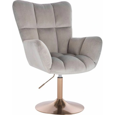 LuxuryForm Design Aurora velur na zlatom tanieri svetlosivé