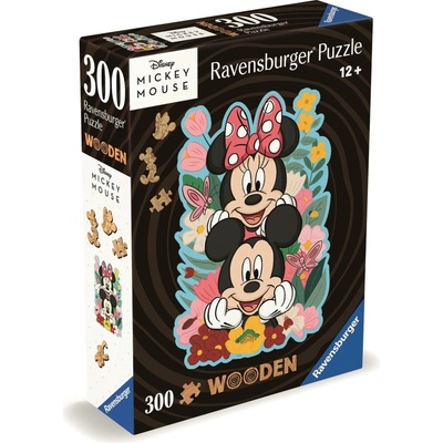 RAVENSBURGER Dřevěné obrysové Mickey a Minnie 300 dílků