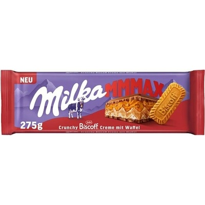 Milka Biscoff mliečna s oplátkou a karamelizovanými sušienkami mliečna náplň 275 g