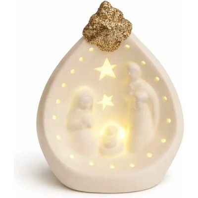DECOLED LED svítící betlém keramický 7,8 × 5,5 × 10 cm, teple bílá, 2× LR44