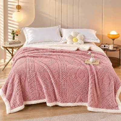 TiaHome Deka Flower luxury baranková z mikroplyšu ružová 150x200