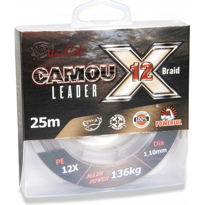 Uni Cat Materiál návazce Camou X-12 Leader 25 m 1,2 mm